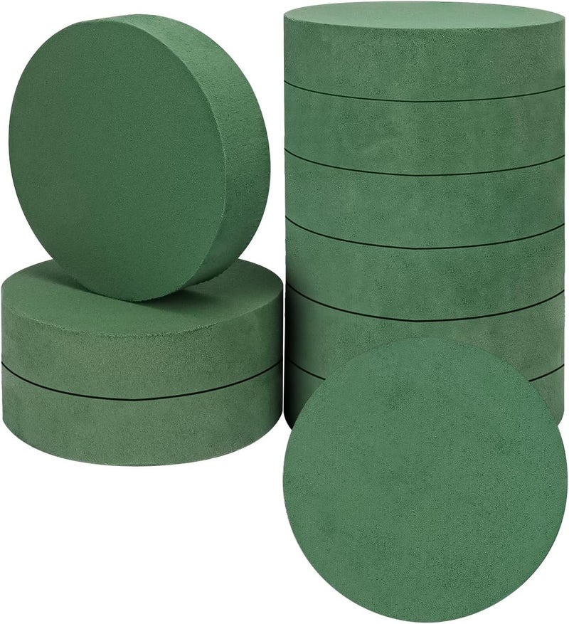 IHDYPPEW 10 PCS Superior Floral Foam Blocks, 6.5 Inch Large Dry Green Foam for Flower Arrangements Exquisite Flower Arrangements- Round Oasis Foam Blocks for Florists and Craft Lovers - Image 1